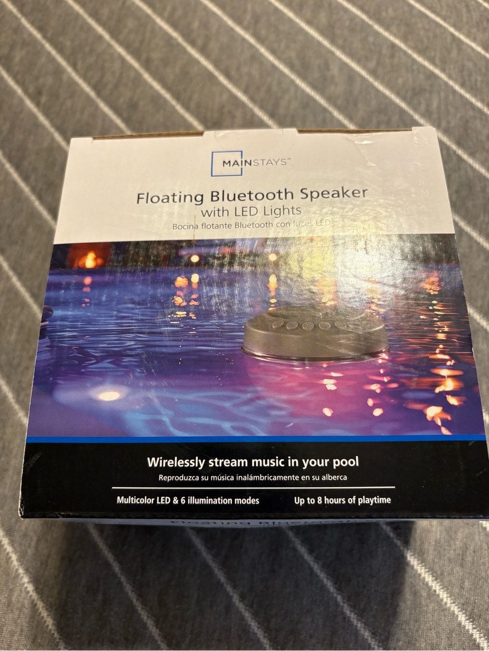 Mainstays Floating Bluetooth Speaker with LED Lights - Blue/Purple/Pink